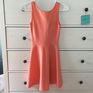 H&M Divided Salmon Colored Formal/Dance Midi Dress with Flared Skirt